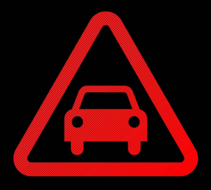 red warning light on dashboard